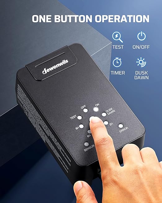 DEWENWILS 60W Low Voltage Transformer, 120V AC to 12V DC, Dusk to Dawn Sensor & Timer, Weatherproof Low Voltage Landscape Transformer for Spotlights, Garden Lights, Pathway Lights…