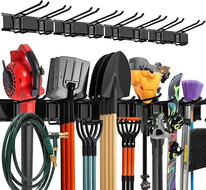 TIDYME Garage Wall Organizer | 64" Heavy-Duty Tool Storage Rack | Adjustable