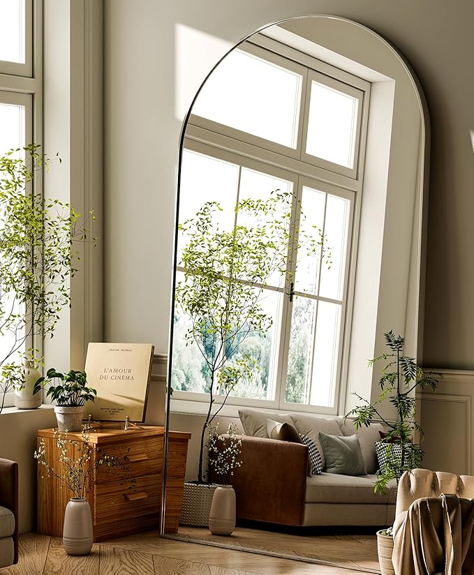 GLSLAND-34 x76 Arched Full Length Mirror-Oversize Floor Mirror Aluminum Alloy