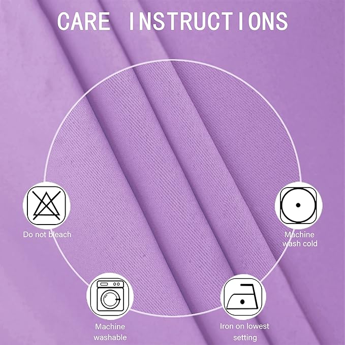 LEMOMO Lavender Blackout Curtains 38 x 63 Inch Length/Set of 2 Curtain