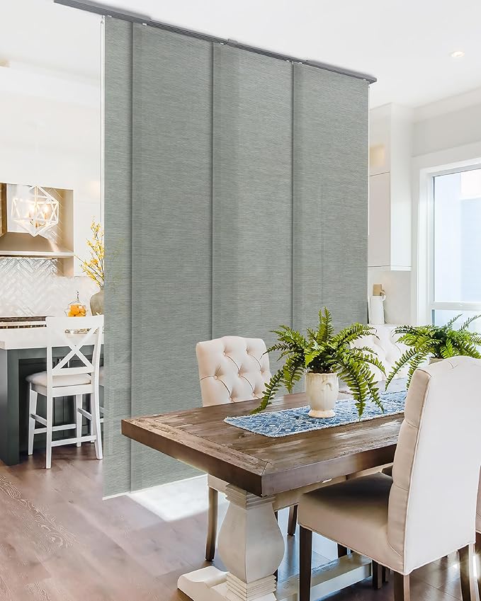 GoDear Design Adjustable Sliding Closet Door Blinds 45.8"- 86" W x 96" H