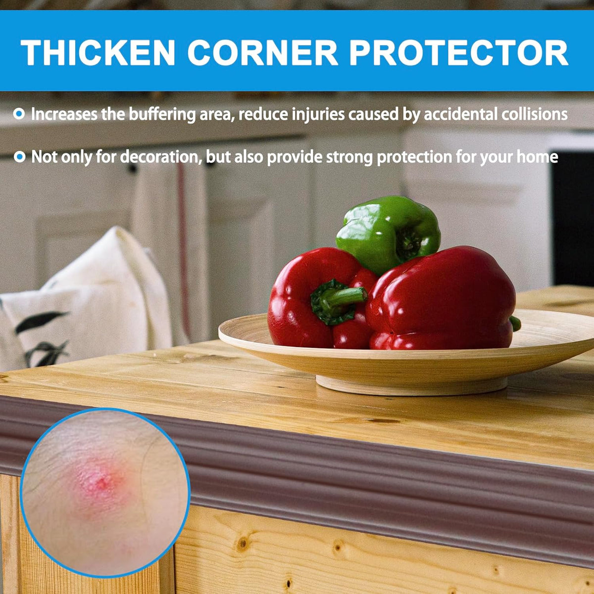 Wall Corner Protector Peel and Stick Corner Trim Molding Flexible Inside & Outside Wall Edge Guard Self Adhesive Moulding Trim for Edge Use, Brown, 2.3” W x 20’ L