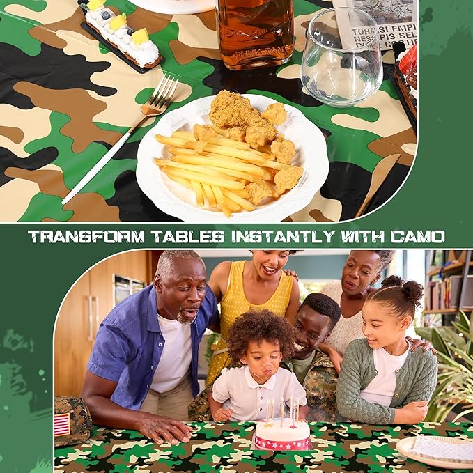 Kochorie 100 Ft x 54 Inch Camo Tablecloth Roll Camouflage Table Cover