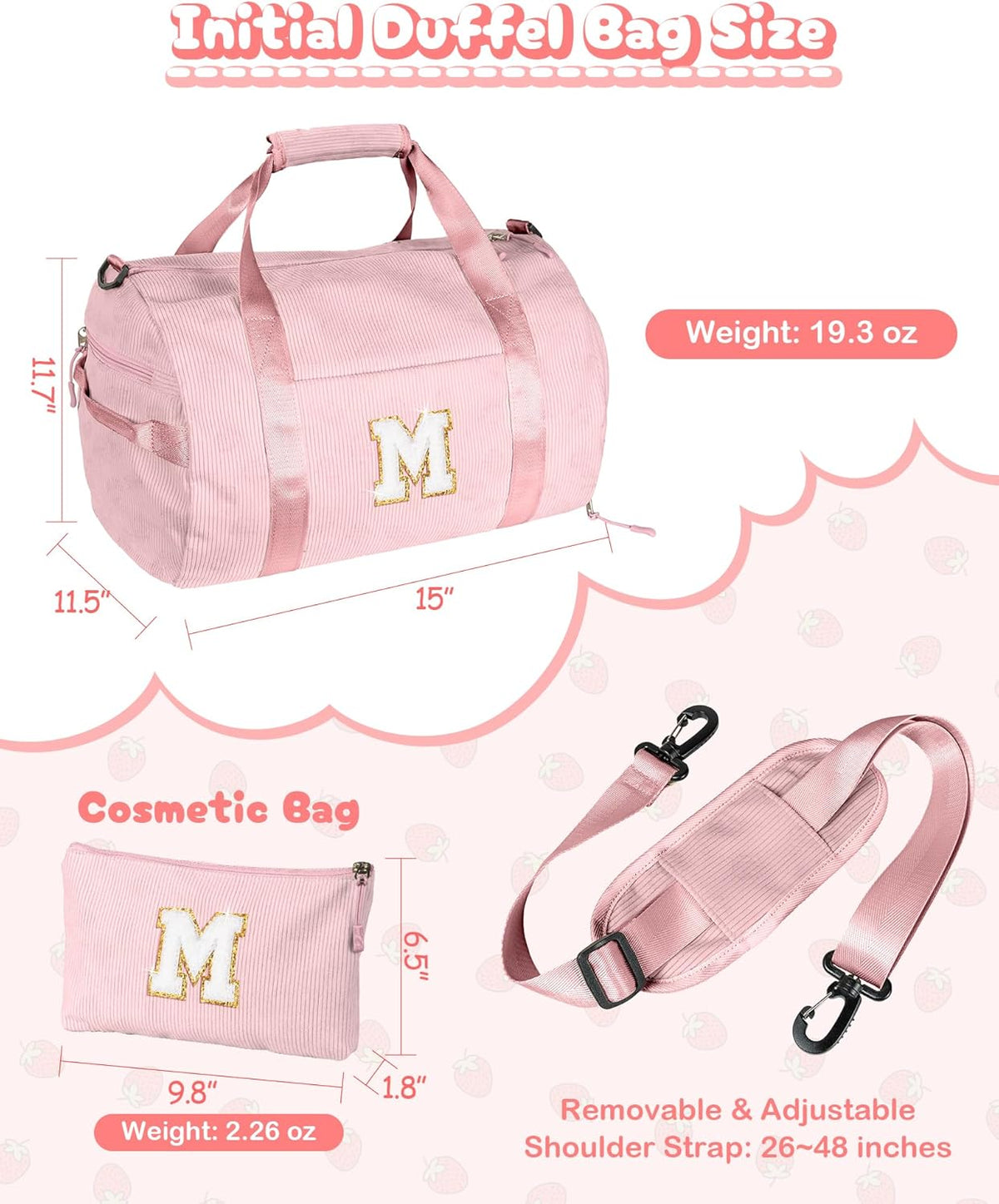 Skiennix Personalized Dance Bag for Girls | Kids Gym Duffle with Shoe Compartment & Toiletry Bag - Ideal Birthday Gift (Letter Y)
