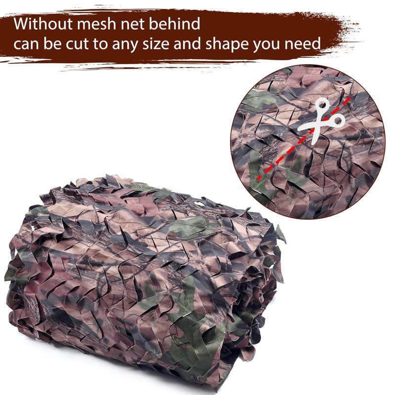Yeacool Camo Netting for Hunting Burlap Camouflage Netting Outdoor Shade Camo Tarp for Party Decor Birthday Dinosaur Military Kids Ford Sunshade (Camo Bionic Leaves, 9.8ftx9.8ft, 3m*3m)