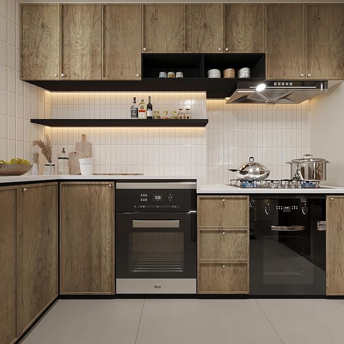 Brown Wood Contact Paper for Cabinets Drawers Wood Grain Vinyl Wrap 3D Wood
