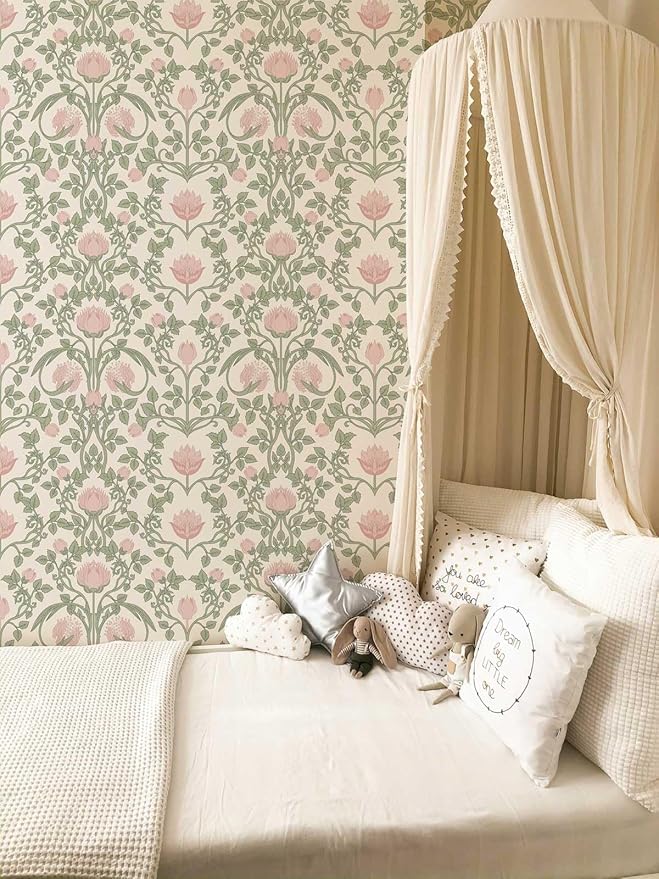 YXTII Floral Wallpaper Peel and Stick 236.2" × 17.3"