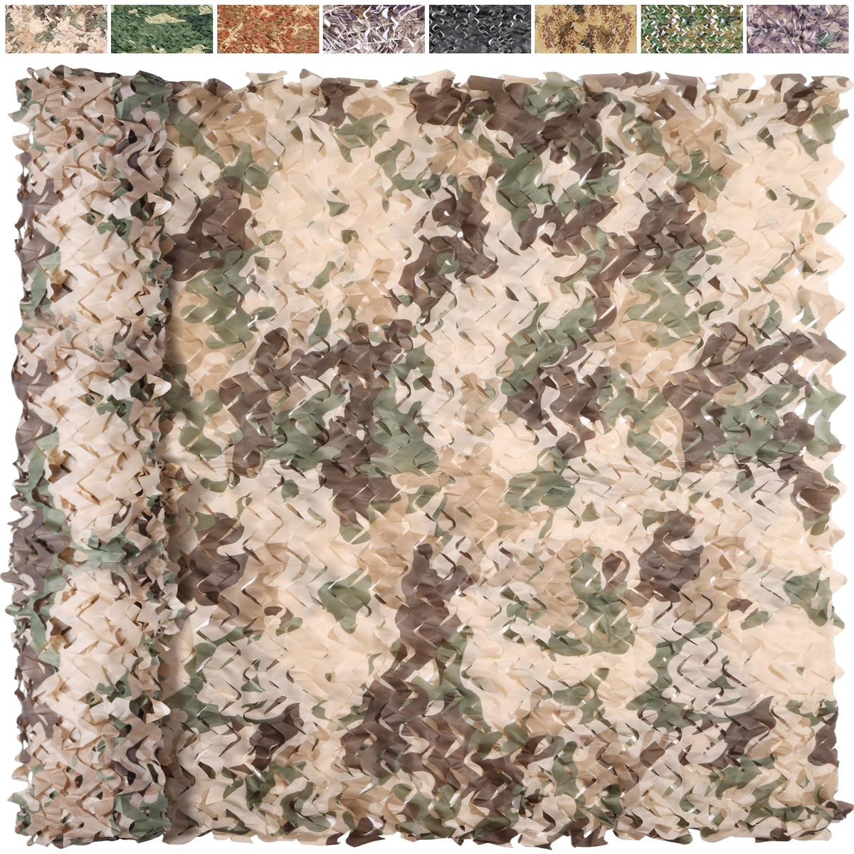 Yeacool Camo Netting Camouflage Netting Sunshade Net for Decor Hunting Blind Outdoor Photography Dinosaur Birthday Theme Party Decoration (Brown Camo, 4.9ftx16.4ft,1.5m*5m)