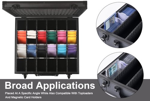 D DACCKIT Trading Card Storage Box with Dividers，Baseball Card Storage Box Holds 6000+ Trading Cards