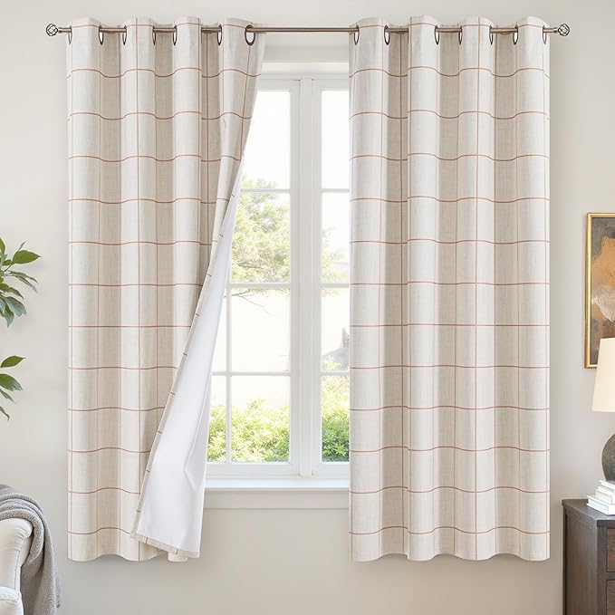 Lajode Linen Blackout Curtains for Bedroom