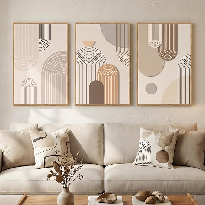 3 Piece Framed Neutral Boho Wall Art