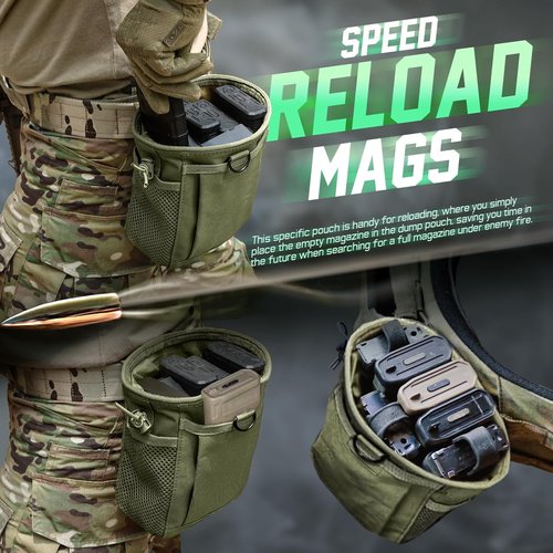 LIVANS Tactical Molle Dump Pouch - Adjustable Military Holster Bag for Airsoft & Hunting Gear