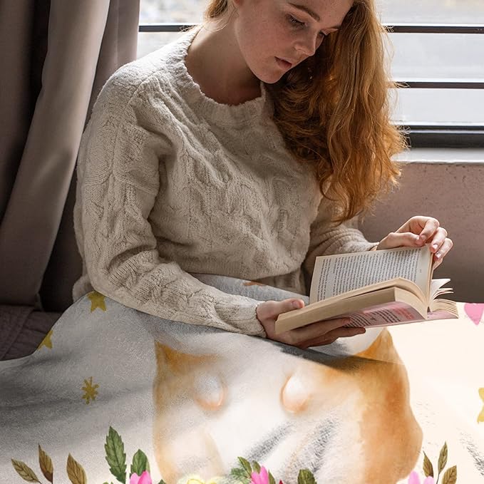 Just A Girl Who Loves Hamsters Blanket Lightweight Cozy Flannel Fleece Throw Blanket Best Gift Home Decor for Bed Couch Outdoor Camping 60"x50" M for Teens