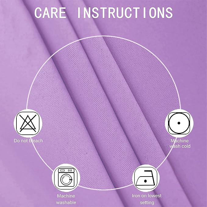 LEMOMO Lavender Thermal Blackout Curtains/52 x 72 Inch/Set of 2 Panels Room