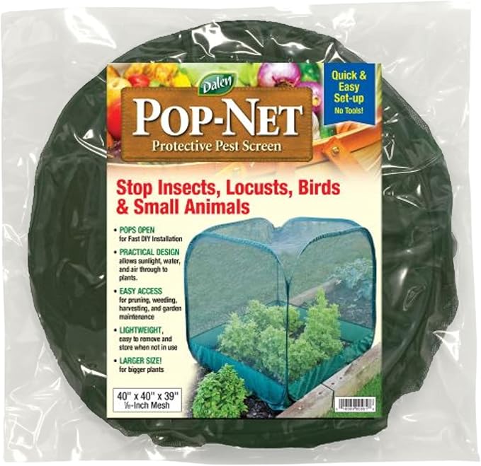 Gardeneer by Dalen Pop-Net Portable Protective Enclosure – Lightweight and Weatherproof – Easy DIY Installation – Safeguard Your Plants Against Garden Pests - 40" x 40" x 39"