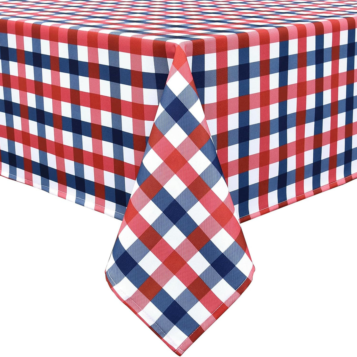 Waterproof Plaid Tablecloth Fabric - Square 58x58 Inch Classic Gingham Checker Table Cloth for Indoor/Outdoor Use - Buffalo Table Cover for Picnics, BBQs, and Parties