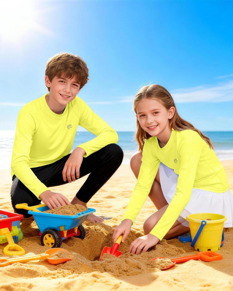 Boys Fishing Sun UV Shirt, Outdoor Youth Long Sleeve SPF Quick Dry Running Swimming Rash Guard T-Shirt