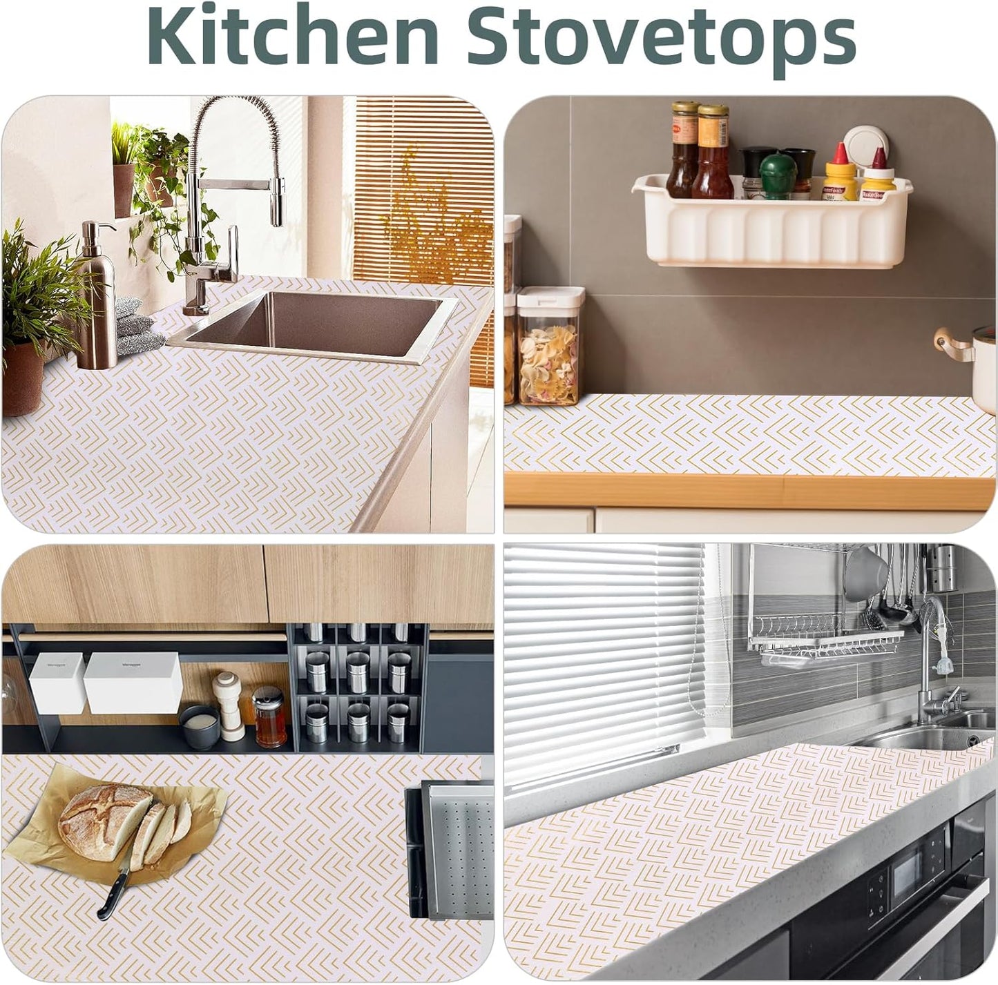 Shelf Liner for Kitchen Cabinets Non Adhesive Drawer Liner Non-Slip Thickened Shelf Liner Paper Strong Easy to Clean for Tool Box Refrigerator with Knife and Tape Measure, Gold Arrow, 23.6 x 236.2 in
