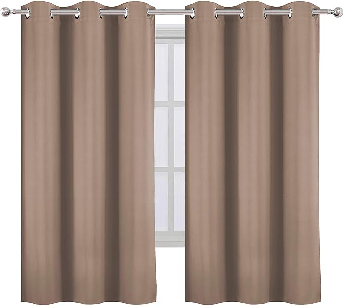 LEMOMO Cappuccino Blackout Curtains 42 x 63 Inch Length/Set of 2 Curtain