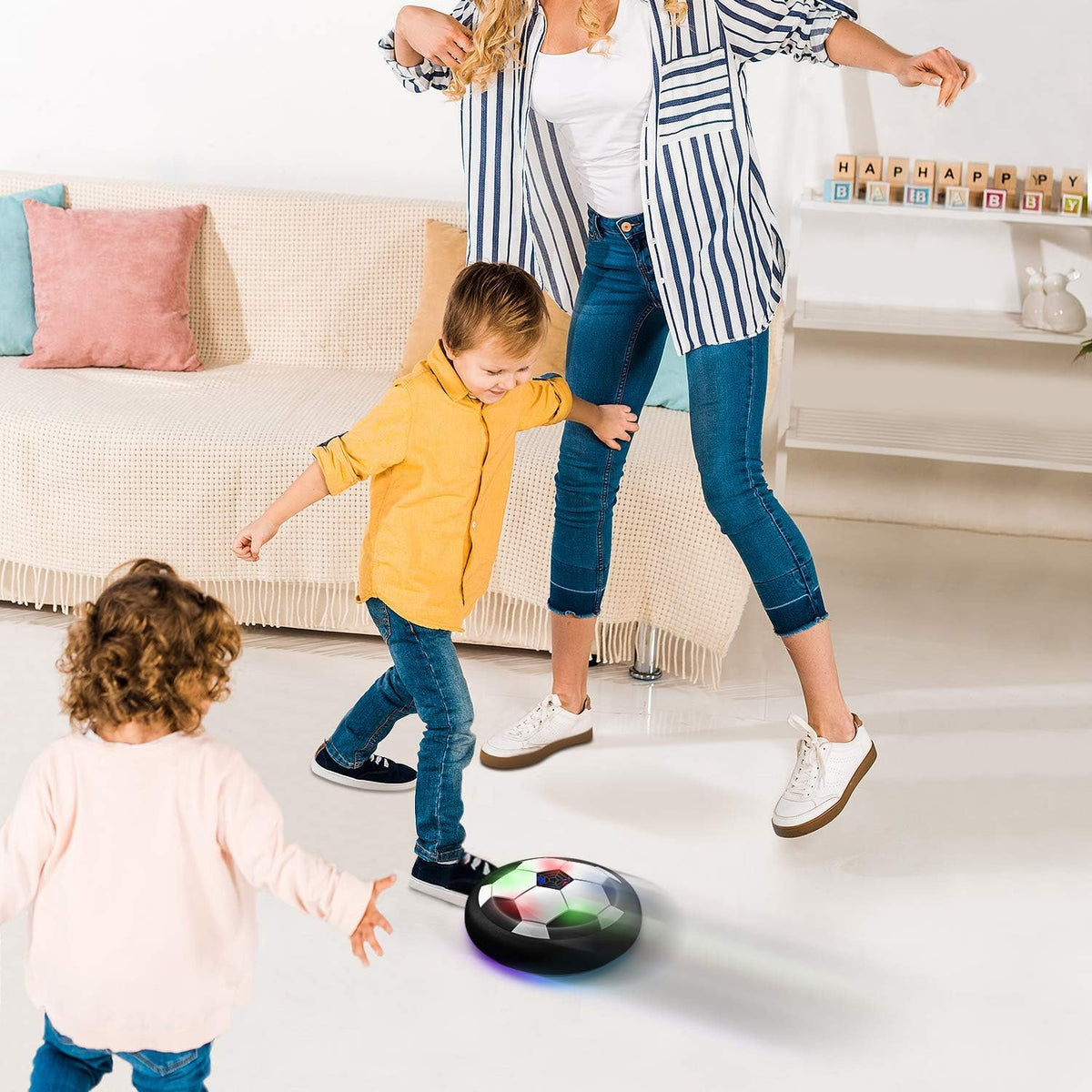 Toyk Boy Toys - LED Hover Soccer Ball - Air Power Indoor/Outdoor Football Game | Perfect Birthday Gift for Ages 3-12