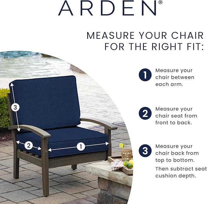 Arden 4-Pack Outdoor Patio Dining Chair Cushion, 20x44, Rain-Proof Seat Pad, Fade-Resistant Outdoor Cushion Black Global Stripe