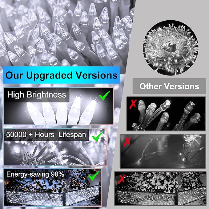 670 LED 66FT Christmas Lights with 148 Drops, 12 Modes Dimmable Cool White Outdoor Hanging Lights with Timer Memory, Waterproof Curtain Lights for Home Bedroom Indoor Tree Window Roof Fence Wedding
