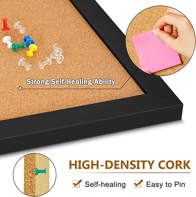 DOLLAR BOSS Cork Board for Wall 36" x 24" Bulletin Board for Wall