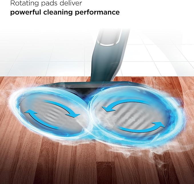 Shark Steam & Scrub All-in-One Scrubbing and Sanitizing Hard Floor Steam Mop, 2 Steam Modes, 2 Dirt Grip Soft Scrub Pads Included, XL Removable Water Tank, Swivel Steering, Teal, S8002BRN