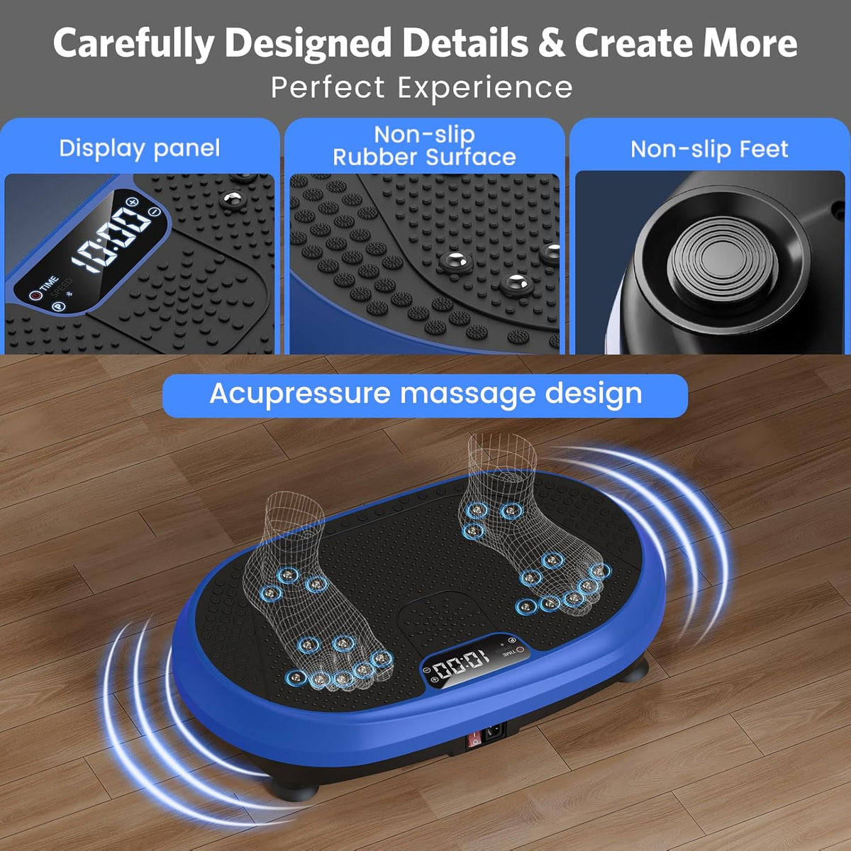 Skiennix Vibration Plate Exercise Machine - Bluetooth Fitness Platform for Lymphatic Drainage | Full Body Workout