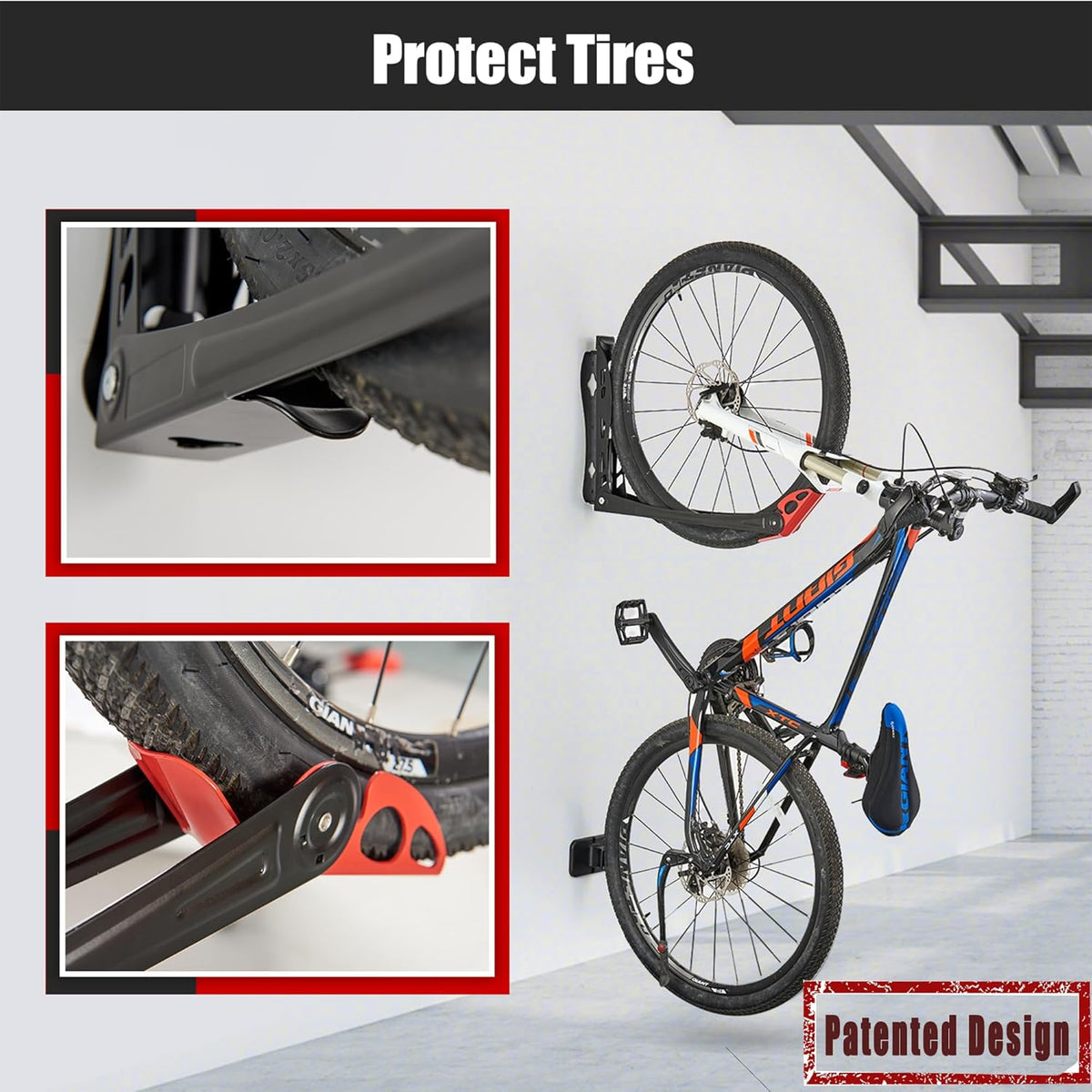 Ultrawall BIKEPAL Swivel Bike Rack - Easy Wall-Mounted Storage Solution for Home & Garage