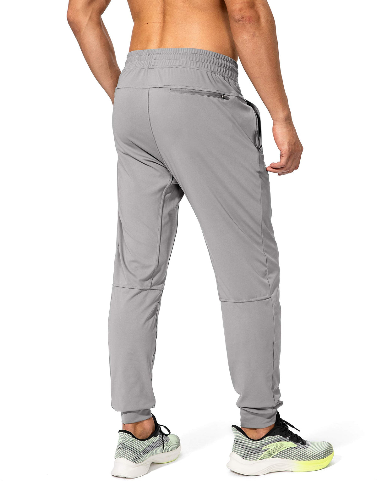 G Gradual Men's Sweatpants with Zipper Pockets Athletic Pants Traning Track Pants Joggers for Men Soccer, Running, Workout(Light Grey,XXL)