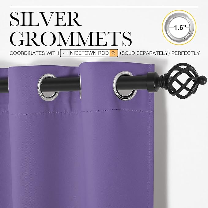 NICETOWN Lilac Purple Blackout Curtains