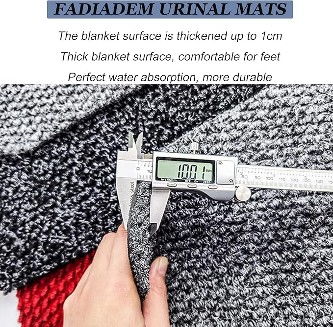 Urinal Floor Mats (2 Pack), Reusable/Washable Urinal Floor Rug, Bathroom Floor Protector Absorbent Deodorization Urinal Carpet, Men's Restroom Pee Pad Non-Slip Urine Mat
