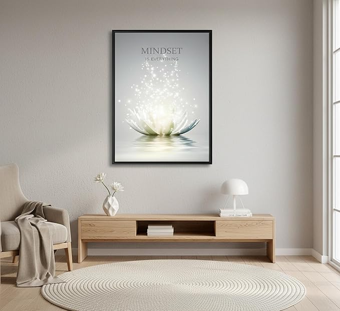 Floating Framed Zen Wall Art, Just Breathe Picture Poster