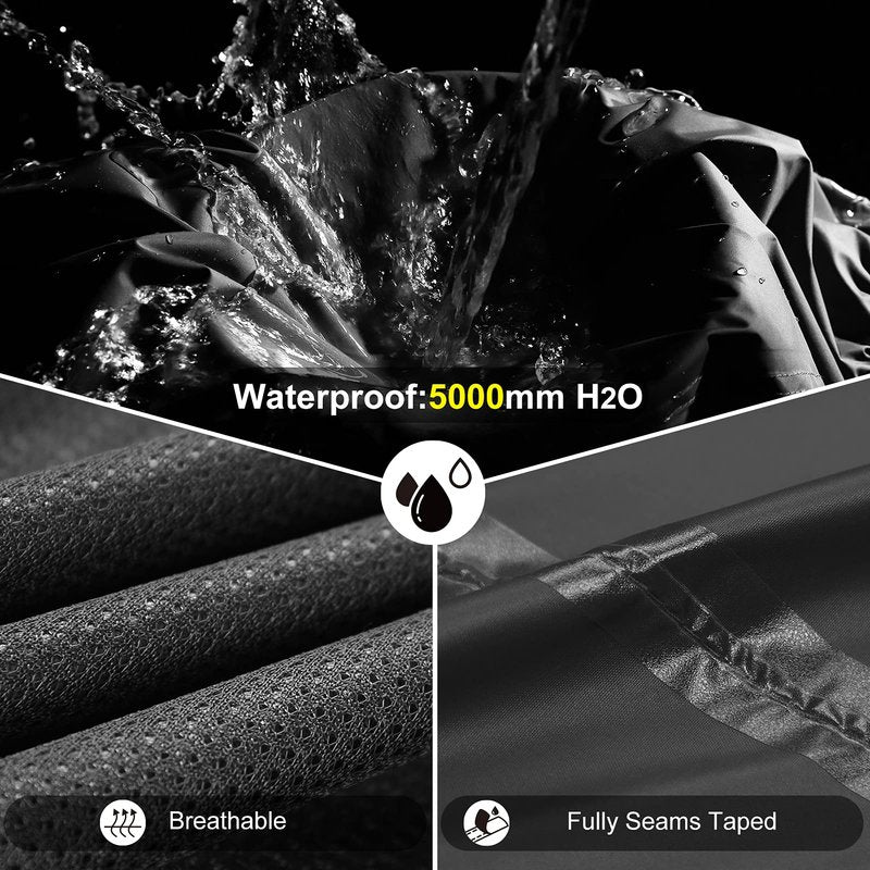 Outdoor Ventures Women's Rain Pants Packable Waterproof Hiking Pants Windproof Breathable Outdoor Rain Over Pants Black