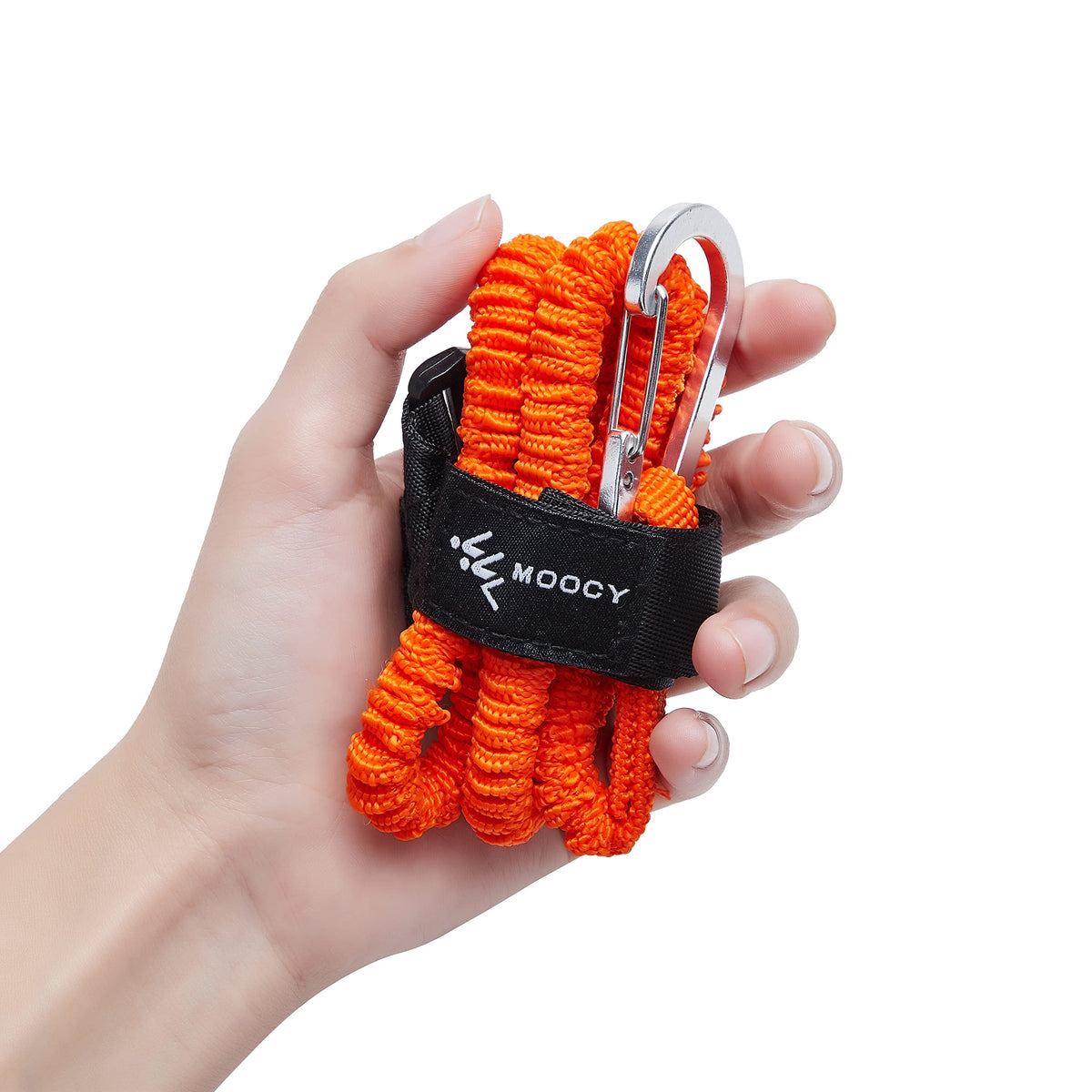 MOOCY Coiled Kayak Paddle Tether - Fishing Leash with Carabiner (36" to 72" Stretch) | Fits Paddle/Rod/SUP/Fishing Net - Kayaking Accessories