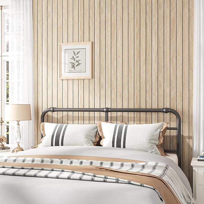 VEELIKE White Oak Wood Wall Panels Peel and Stick Foam Slat Wall Panel
