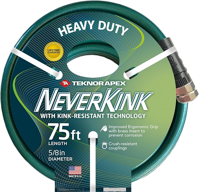 Neverkink 5/8" x 75' Heavy Duty Durable Kink Free Garden Hose