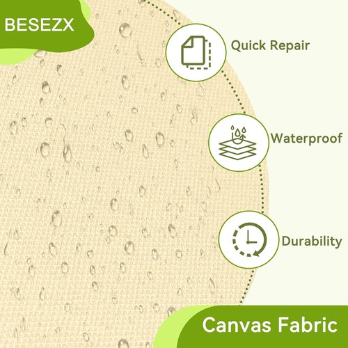 Besezx Canvas Repair Tape - Waterproof Self-Adhesive Fabric Patch for Outdoor Gear | 3x79 Inches (Rice Coffee)