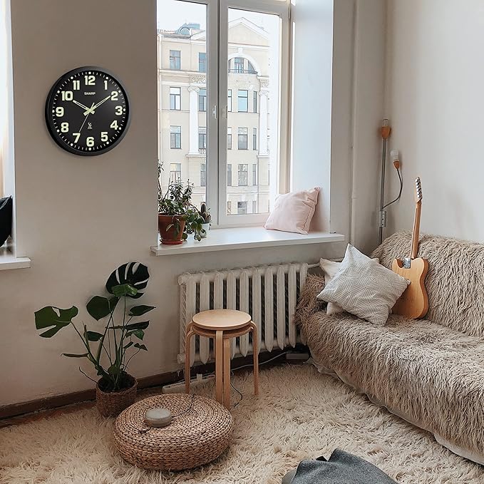 Sharp Glow in the Dark Atomic Analog Wall Clock