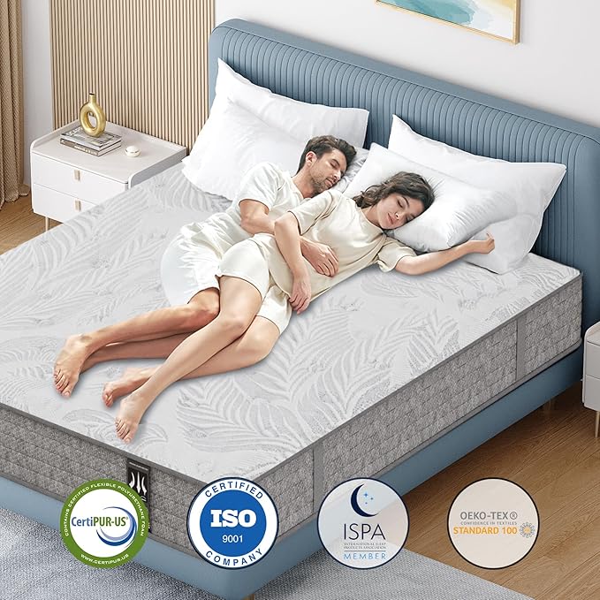 Full Mattress 12 Inch, Memory Foam Mattress with Pocket Spring, Soft & Comfortable Medium Firm, Motion Isolation, Pressure Relief, CertiPUR-US Certified (75"*54"*12")