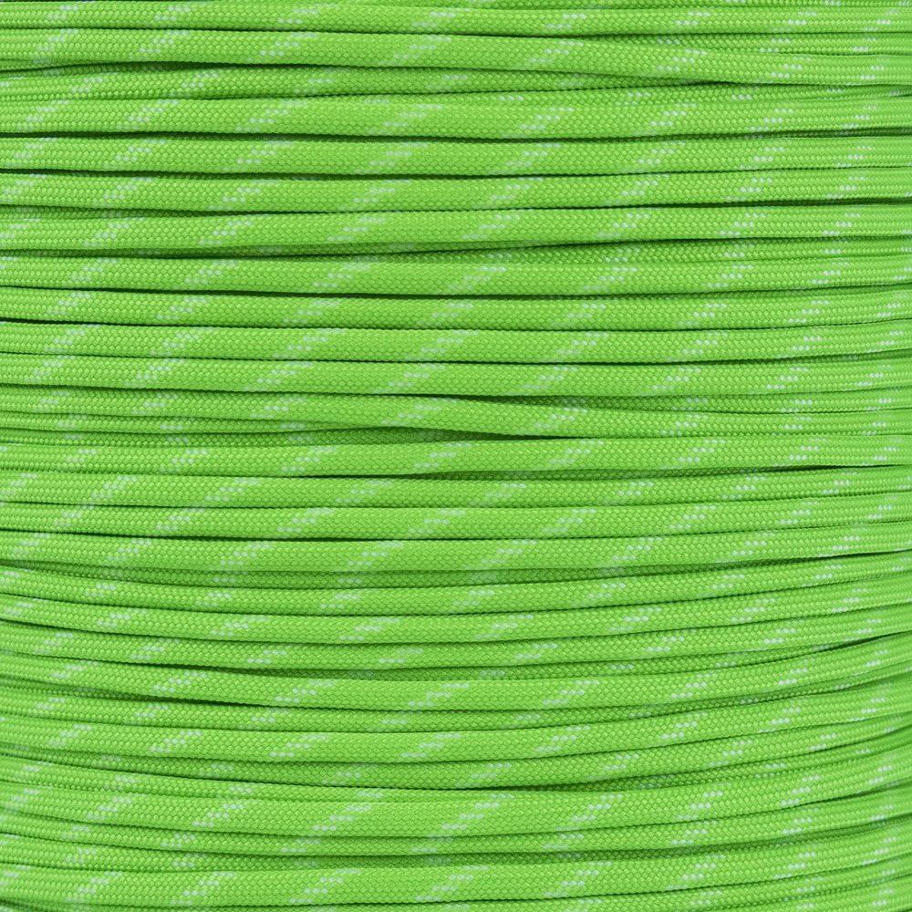 Neon Turquoise Glow in the Dark Paracord - 10 Feet, 100% Nylon with 7 Inner Strands