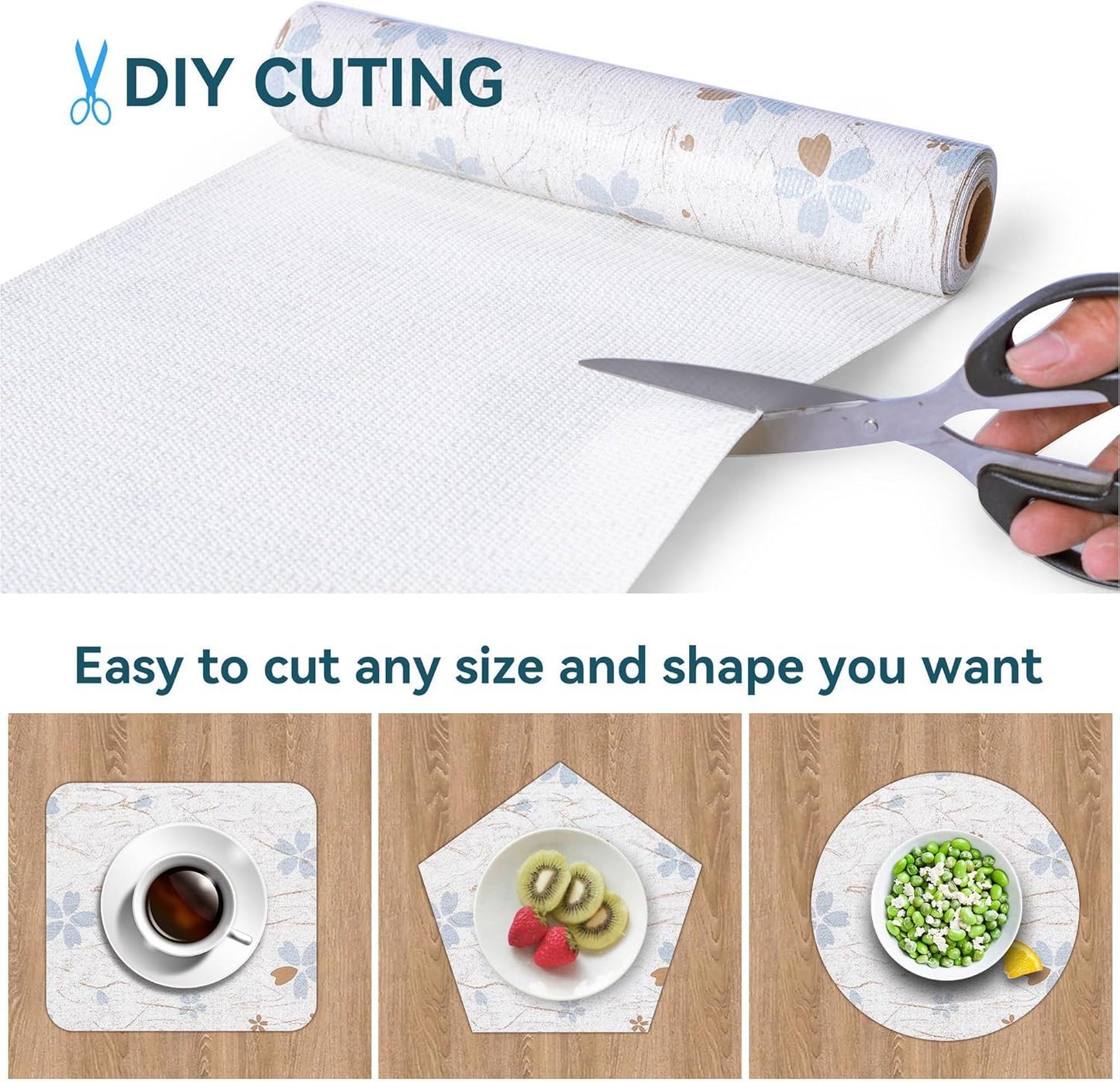 Shelf Liner Non Adhesive, 12 Inch x 50 Feet Cabinet Liners for Pantry Drawer Vanity, Drawer Liners Strong Grip Non Slip Waterproof, Shelf Liners for Kitchen Cabinets