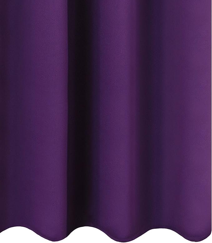 LEMOMO Purple Thermal Blackout Curtains/52 x 95 Inch/Set of 2 Panels Room