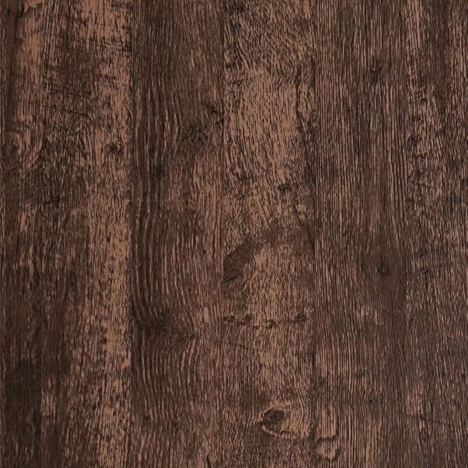 Dimoon 32.8Ftx17.7 Wood Contact Paper Brown Dark Wood Peel and Stick Wallpaper