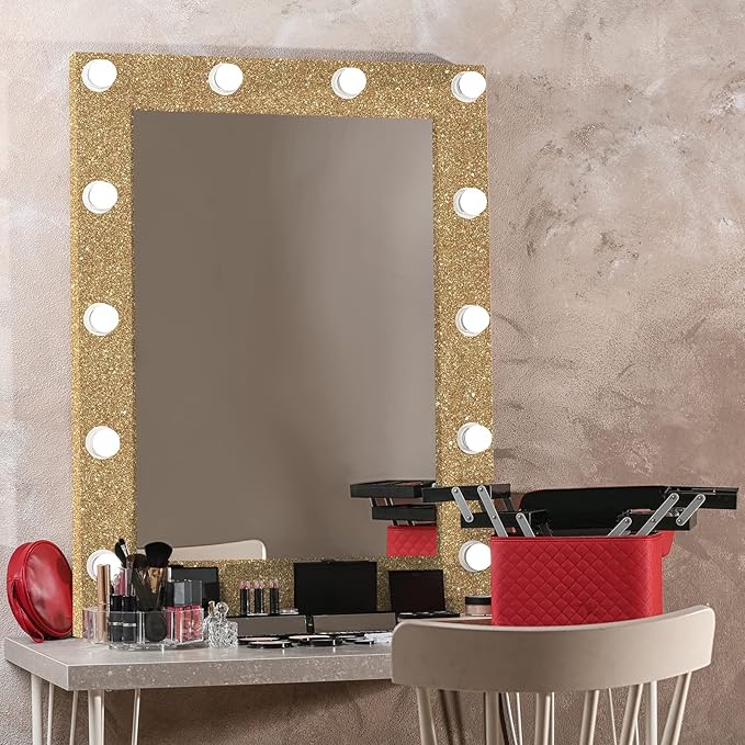CRE8TIVE Champagne Gold Glitter Wallpaper Border Peel and Stick Wall Border