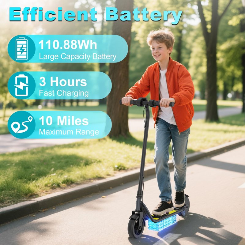Electric Scooter Adults, 19 MPH Max Speed & 15 Miles Range, 350W Motor, Lightweight Foldable E Scooter with Dual Brake, Lighting System, Smart APP