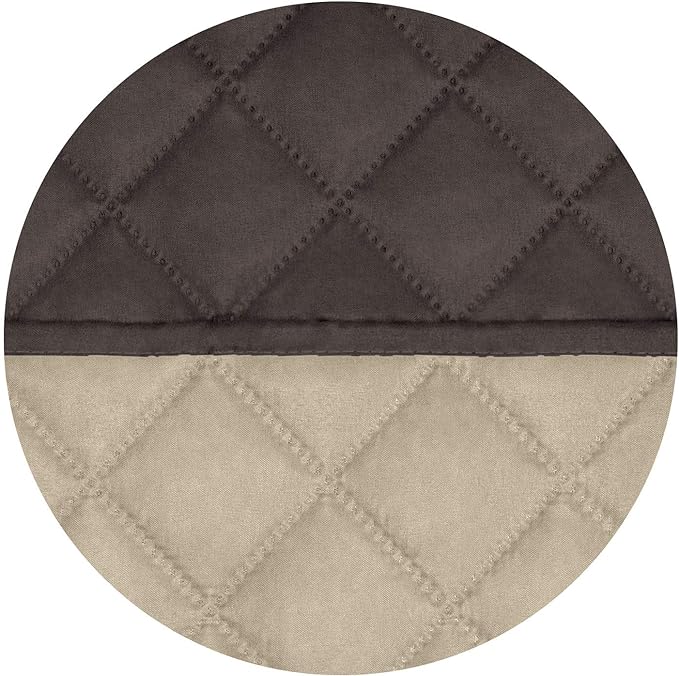 PureFit Reversible Quilted Sofa Cover, Water Resistant Slipcover Furniture Protector, Washable Couch Cover with Non Slip and Elastic Straps for Kids, Dogs, Pets (Chair, Chocolate/Beige)