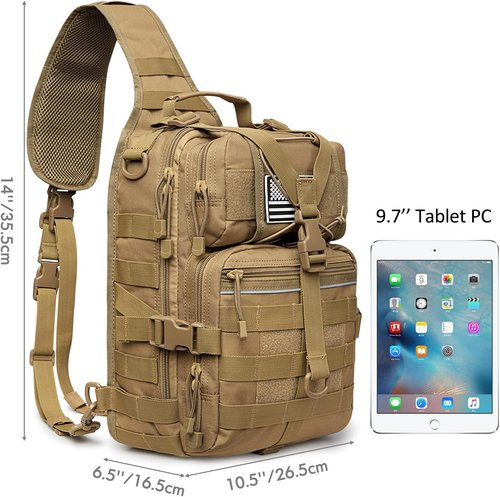 G4Free Tactical Sling Backpack Big Molle EDC Assault Range Bag Pack Military Style for Concealed Carry