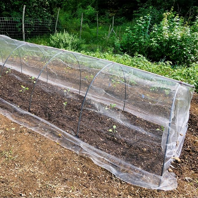 Unves 2 Pack 4 x 10 FT Garden Netting, Mosquito Bird Netting for Garden Protection Vegetable Fruits, Raised Bed Plant Covers Protect Plants from Birds Bugs